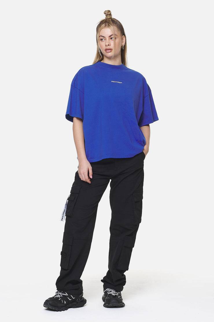 Pegador Arendal Logo Heavy Oversized Tee Washed True Blue White Verkauf