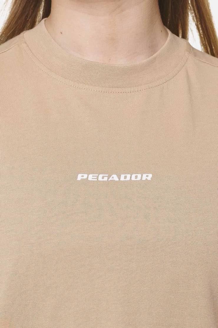 Pegador Arendal Logo Heavy Oversized Tee Washed Safari Sand White Angebote