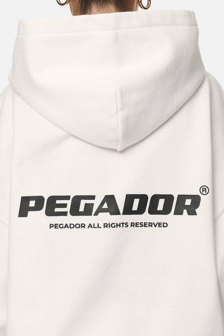 Pegador Atna Logo Oversized Hoodie Washed Coconut Milk Black im Angebot