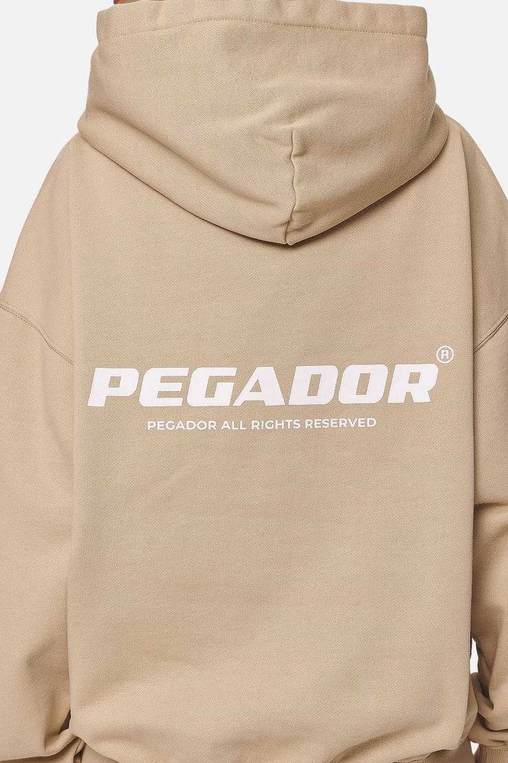Pegador Atna Logo Oversized Hoodie Washed Safari Sand White Schlussverkauf