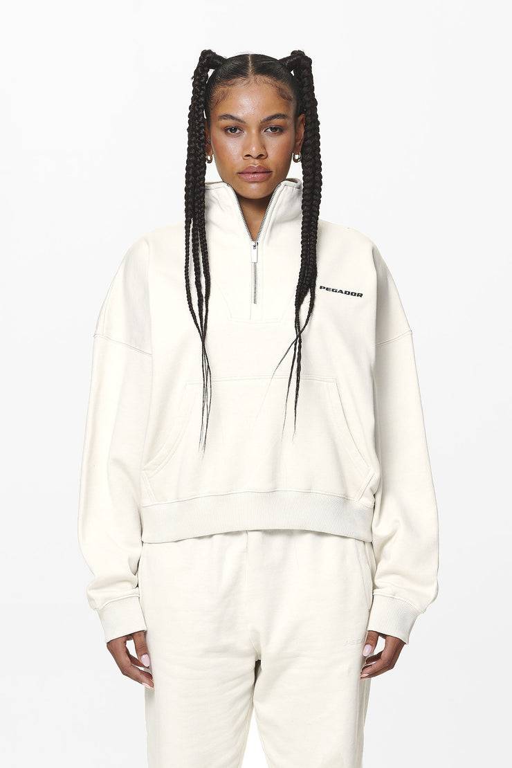 Pegador Vuku Logo Oversized Halfzip Washed Salty Cream Fabrik Onlineshop
