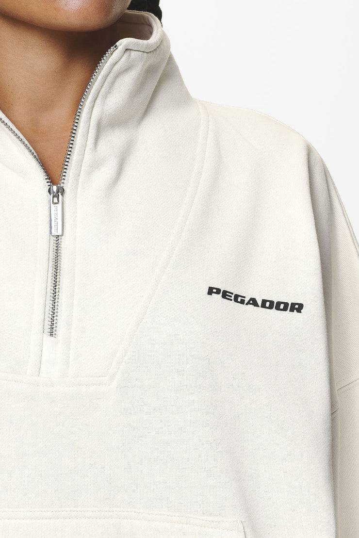 Pegador Vuku Logo Oversized Halfzip Washed Salty Cream Fabrik Onlineshop
