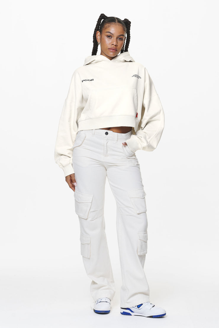 Pegador Vrena Oversized Cropped Hoodie Washed Salty Cream Sonderangebot
