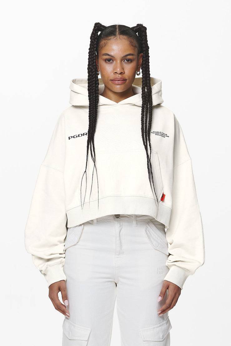 Pegador Vrena Oversized Cropped Hoodie Washed Salty Cream Sonderangebot
