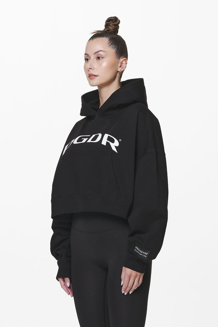 Pegador Troms Oversized Cropped Hoodie Black Begrenztes Angebot