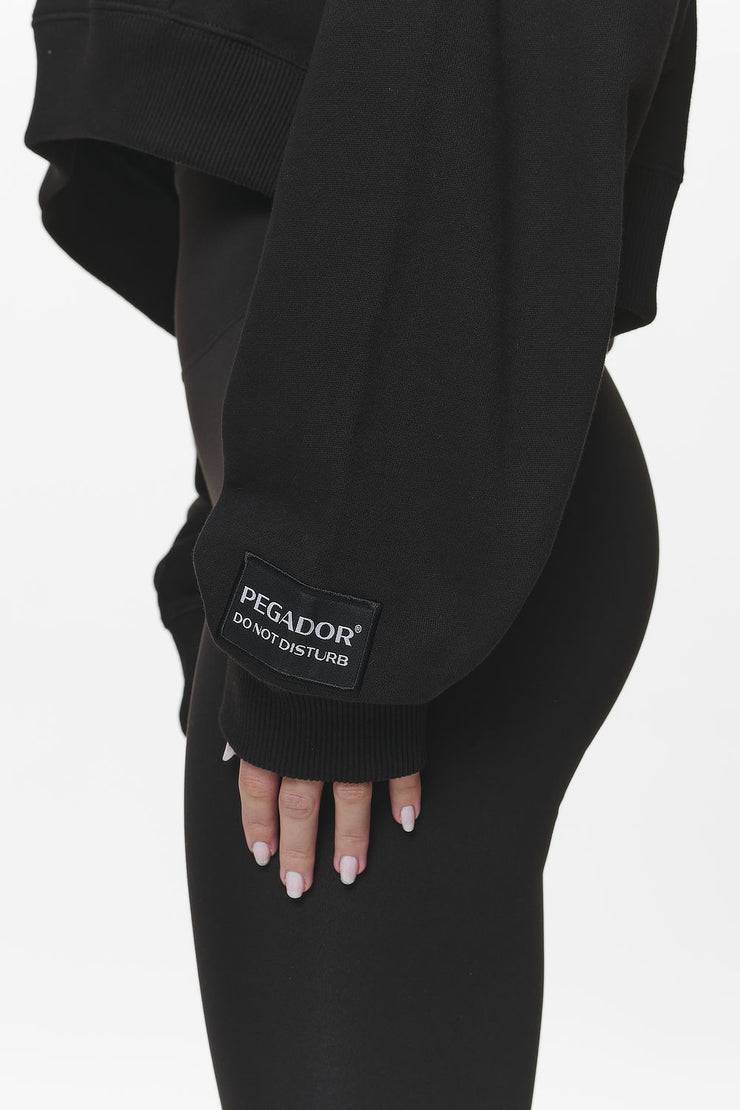 Pegador Troms Oversized Cropped Hoodie Black Begrenztes Angebot