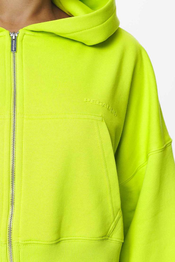 Pegador Marla Cropped Zip Hoodie Washed Lime Yellow Gum Blitzangebot