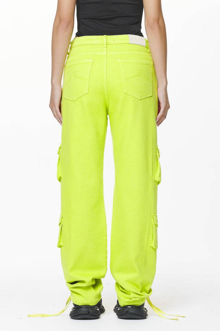 Pegador Maloy Cargo Wide Jeans Washed Lime Yellow Neuheiten