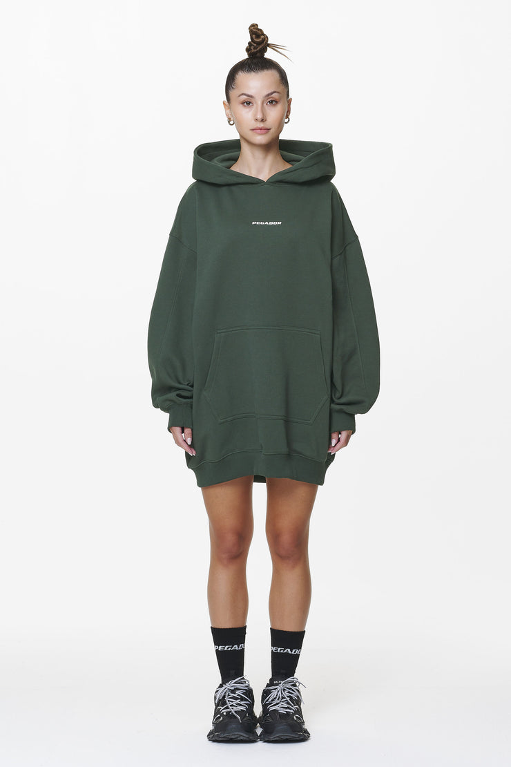 Pegador Malm Logo Oversized Hoodie Dress Washed Sage Green Bestseller