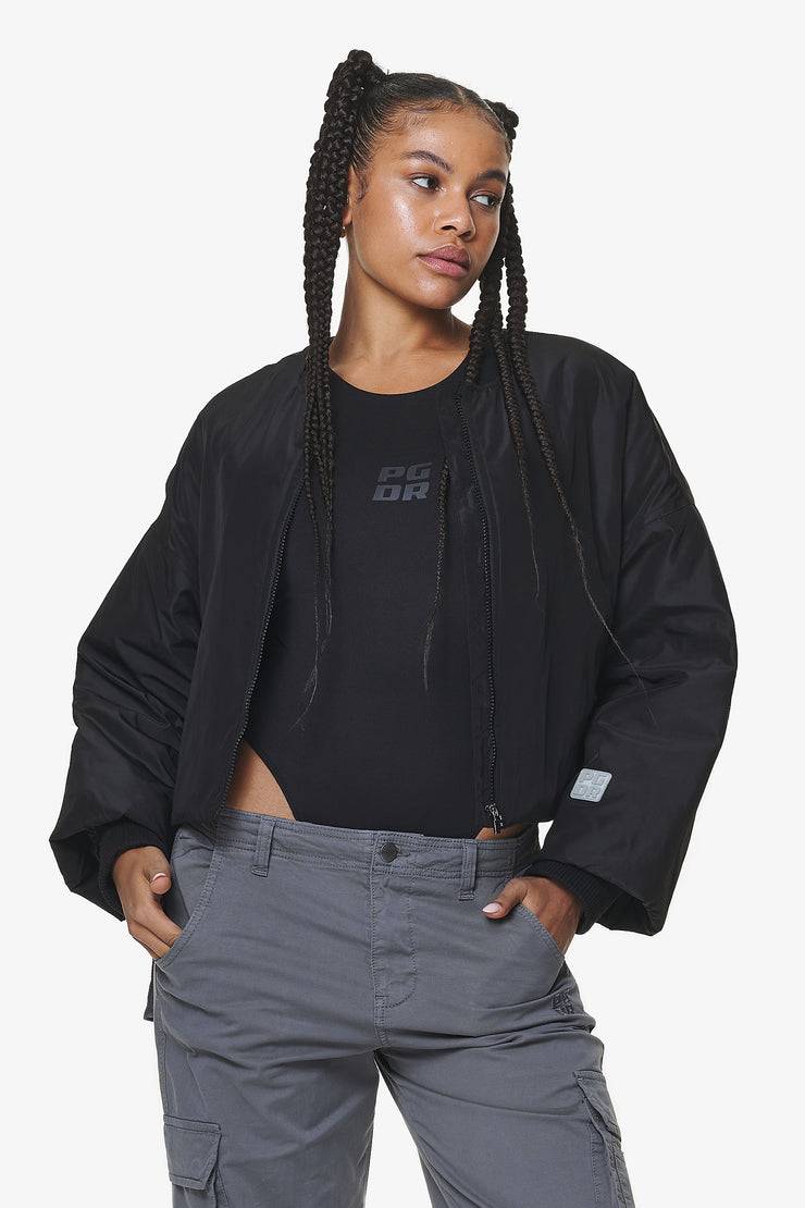 Pegador Floro Volume Puffer Bomber Jacket Black VIP-Rabatte