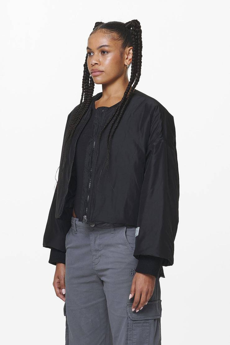 Pegador Floro Volume Puffer Bomber Jacket Black VIP-Rabatte