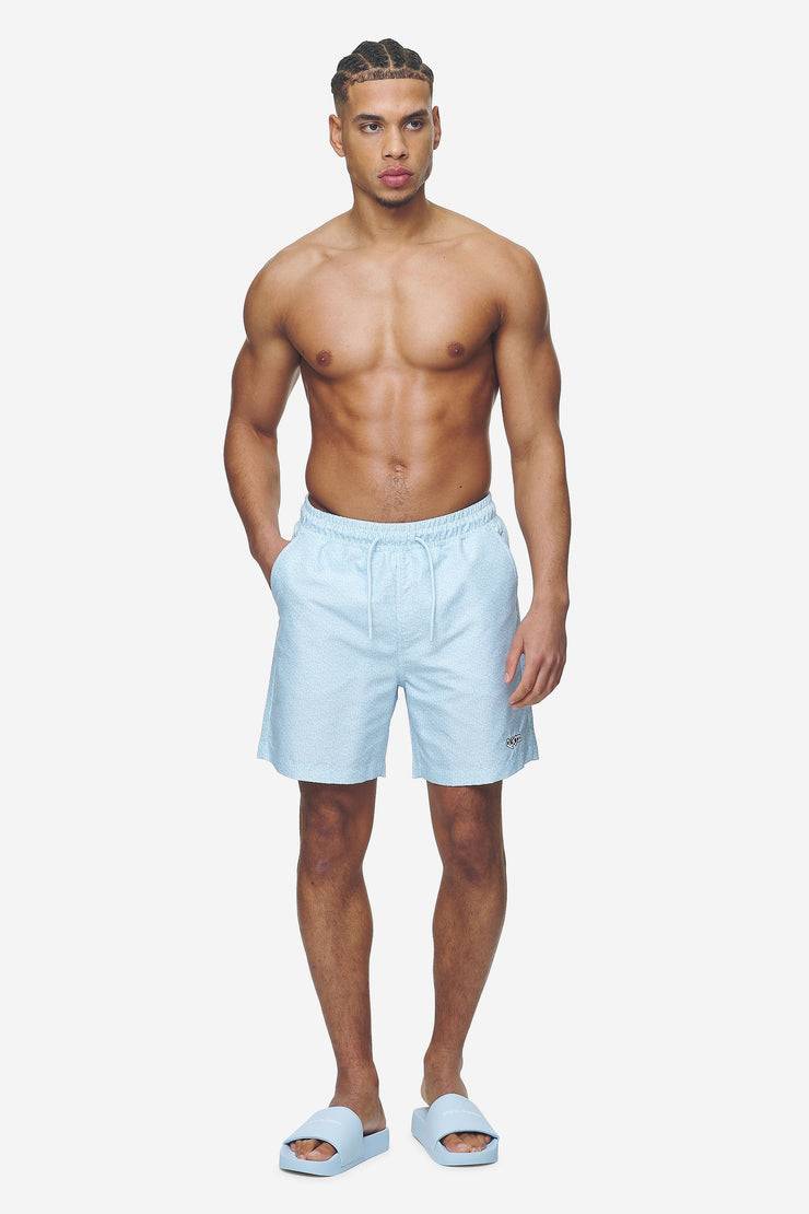 Pegador Kempton Monogram Swim Shorts Baby Blue Sonderangebot der Fabrik
