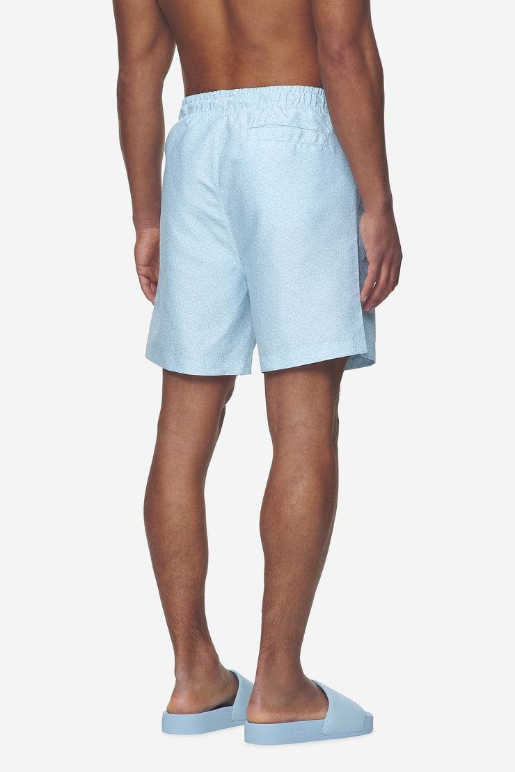 Pegador Kempton Monogram Swim Shorts Baby Blue Sonderangebot der Fabrik