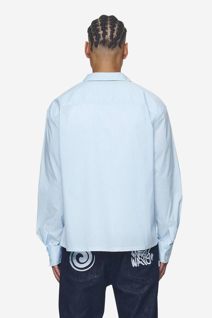 Pegador Raton Oversized Longsleeve Shirt Baby Blue White zollfrei