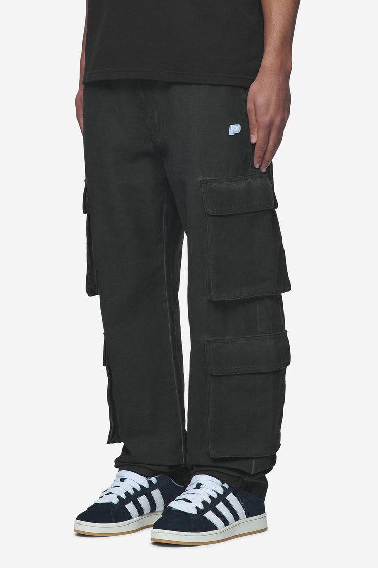 Pegador Preto Wide Cargo Pants Dyed Black 50% Rabatt für begrenzte Zeit