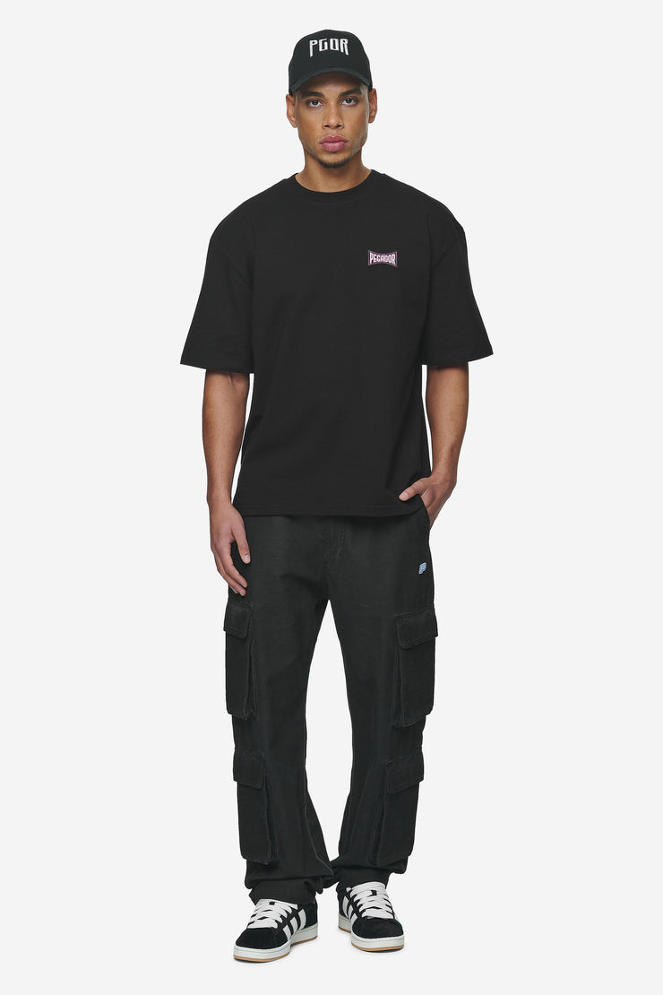 Pegador Preto Wide Cargo Pants Dyed Black 50% Rabatt für begrenzte Zeit