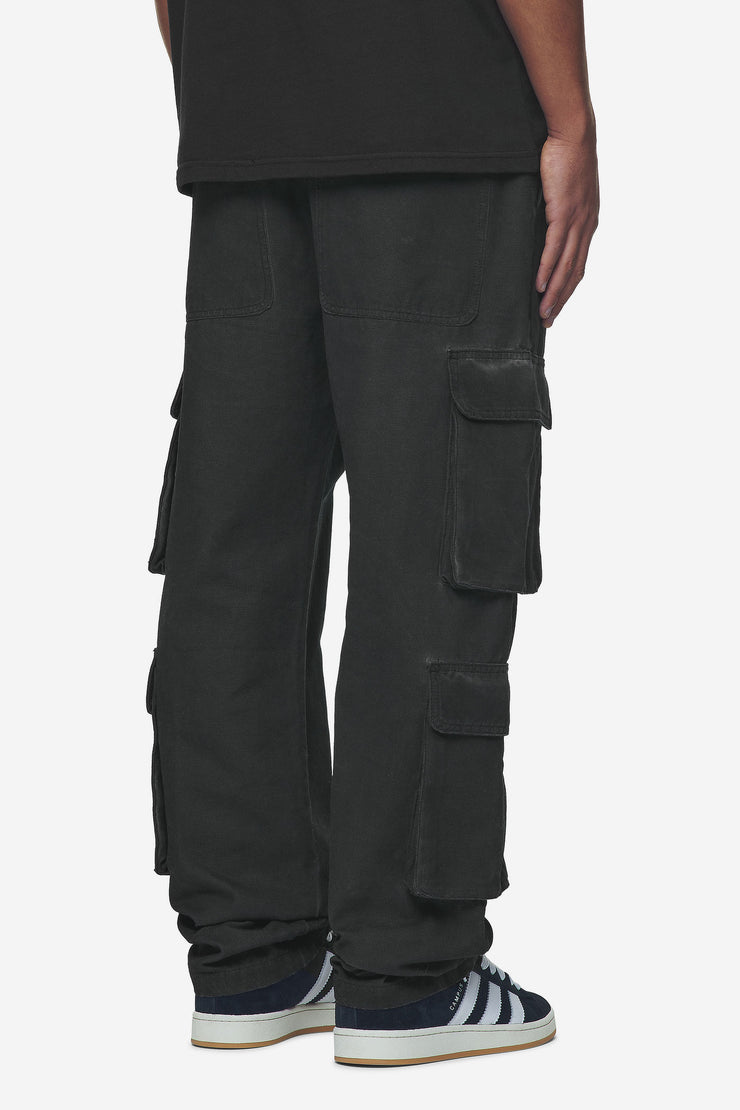 Pegador Preto Wide Cargo Pants Dyed Black 50% Rabatt für begrenzte Zeit