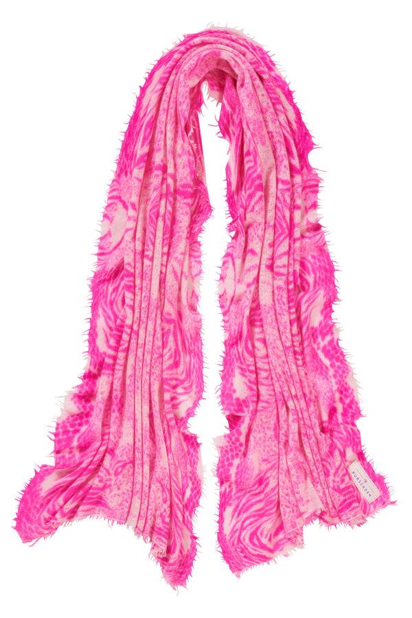 Pur Schoen Schal crazy animal neon pink-rose Räumungsverkauf