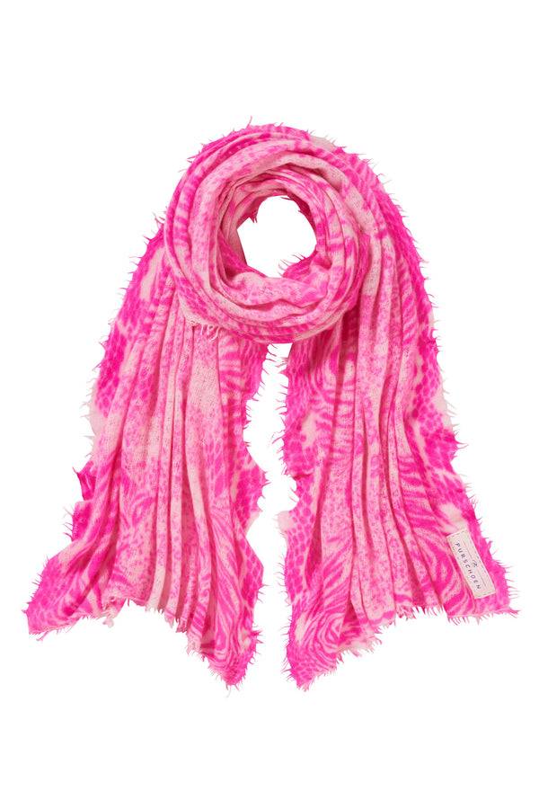 Pur Schoen Schal crazy animal neon pink-rose Räumungsverkauf