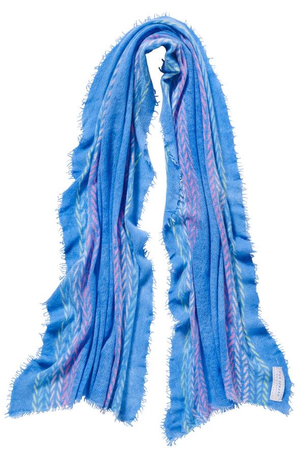 Pur Schoen Schal ethno border skyblue Kauf eins, bekomm eins gratis