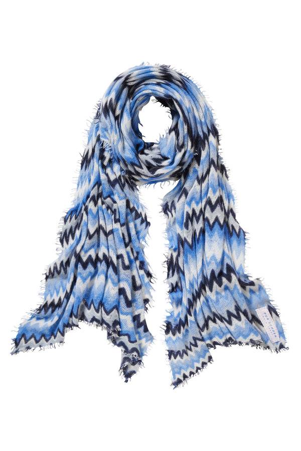 Pur Schoen Schal chevron skyblue-silber Letzte 2 Tage
