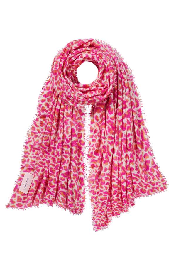 Pur Schoen Schal leo pink-orange Sonderangebot