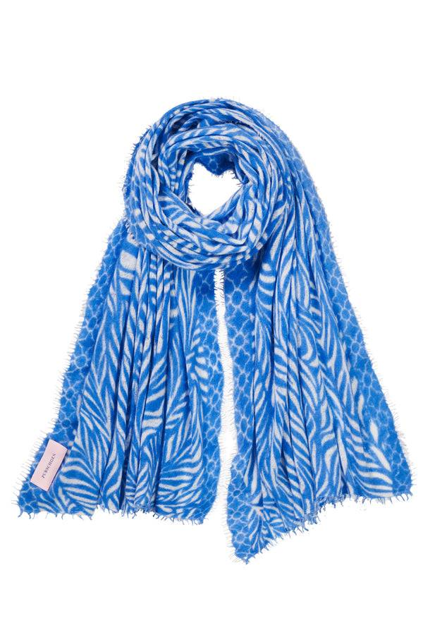 Pur Schoen Schal leafgarden sky blue-natural Blitzverkäufe