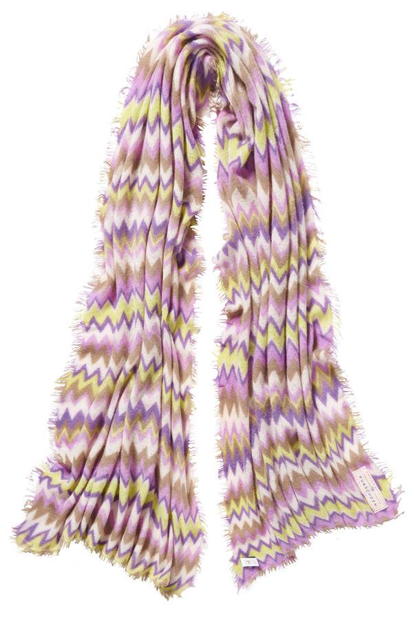 Pur Schoen Schal chevron flieder-neon gelb Preisnachlass