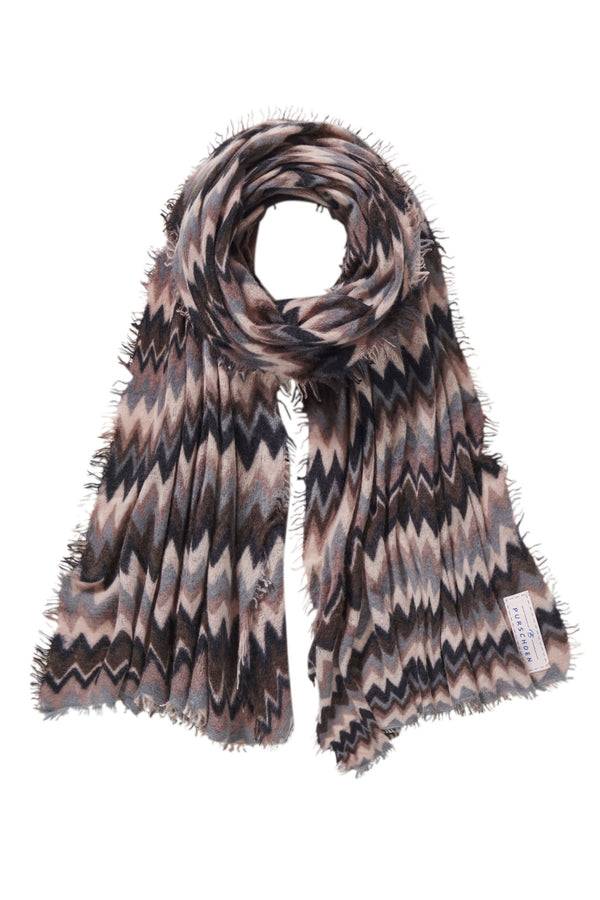 Pur Schoen Schal chevron black coffee Saisonschlussverkauf