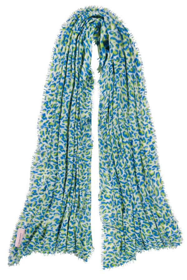 Pur Schoen Schal leo sky blue-neon grün Tiefpreis