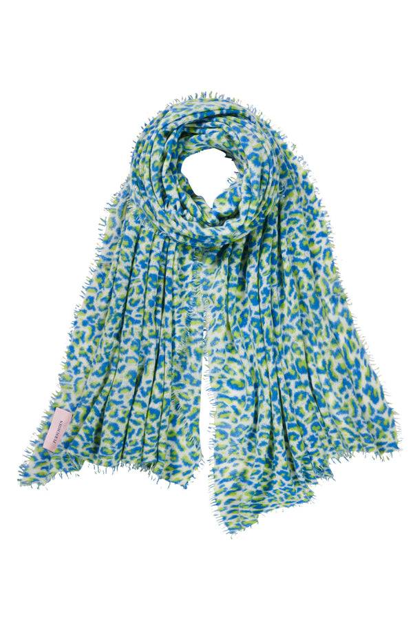 Pur Schoen Schal leo sky blue-neon grün Tiefpreis