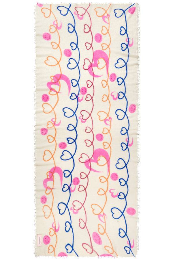 Pur Schoen Schal herzandsmiley natural-royal blue Letzter Tag