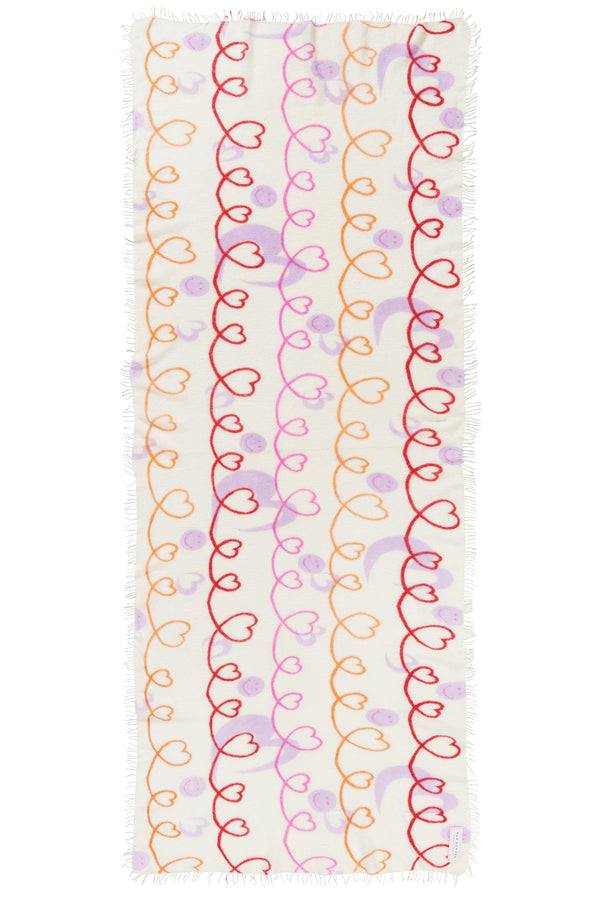 Pur Schoen Schal herzandsmiley weiss-pink Bis zu 65% Rabatt