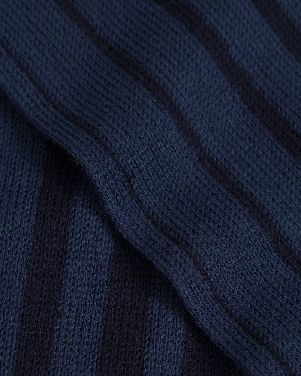 Rotholz Gestrickter Schal Merinowolle - Blau Gestreift Super Sparpreis