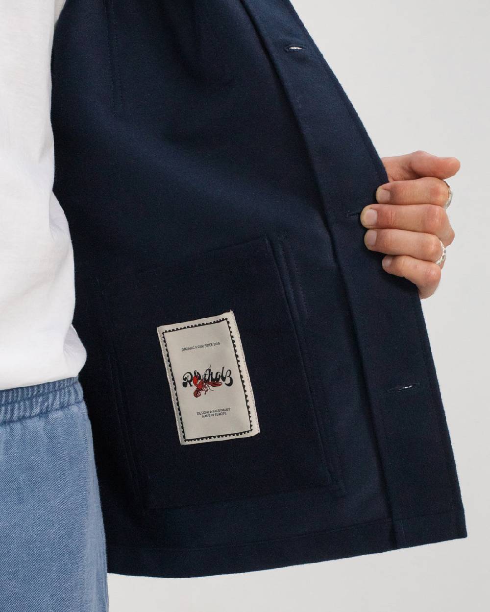 Rotholz Schwere Moleskin Jacke Bio Baumwolle - Blau Zeitbegrenzte Promotion