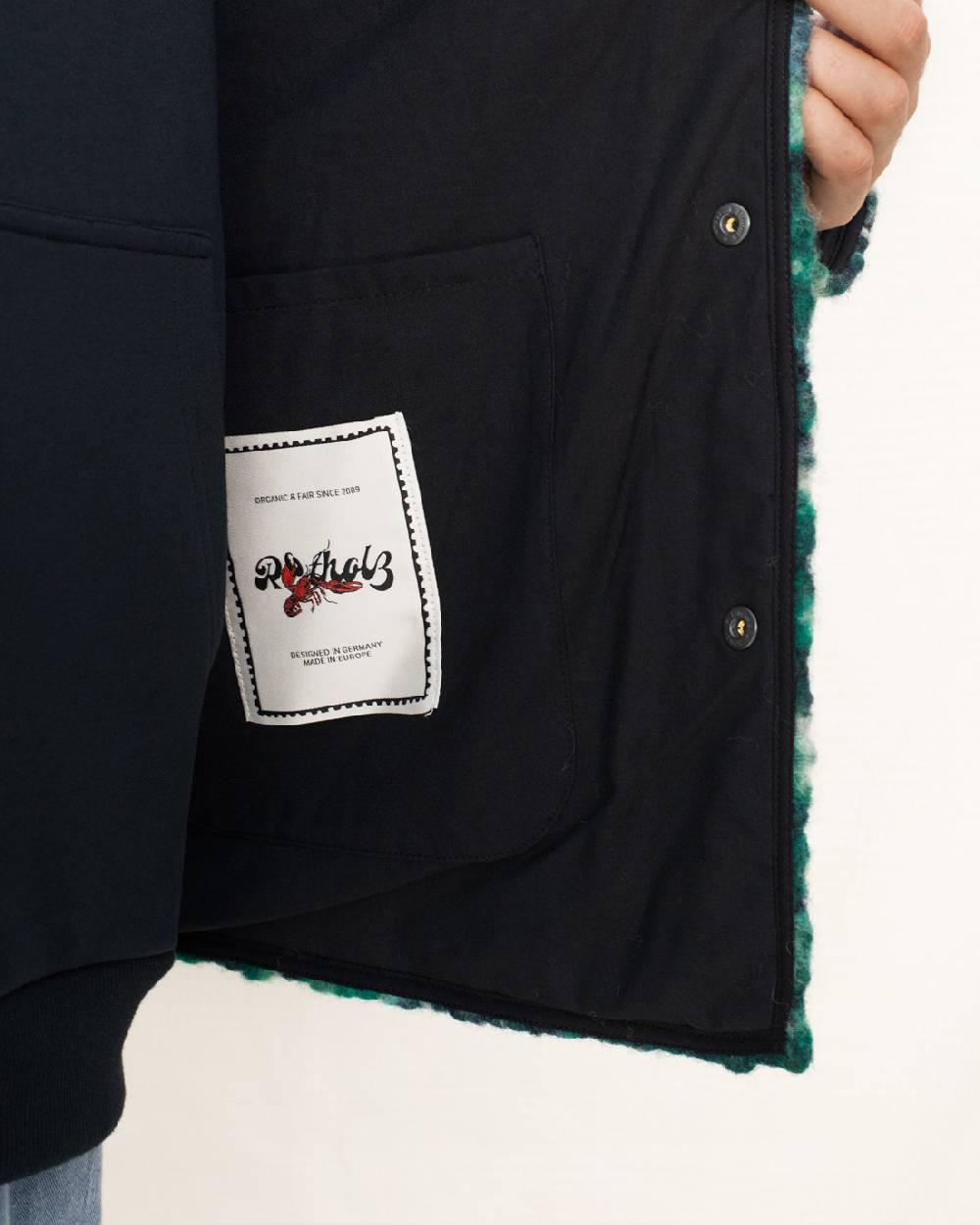 Rotholz Schwere Sherpa Jacke Bio Wollmischung - Multi Fabrikpreis