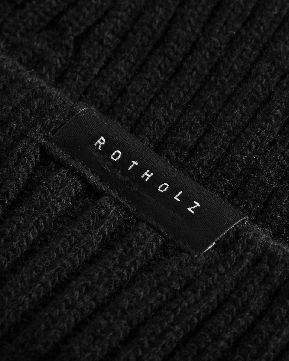 Rotholz Kurze Mütze Wollmix Ripp - Schwarz JETZT KAUFEN
