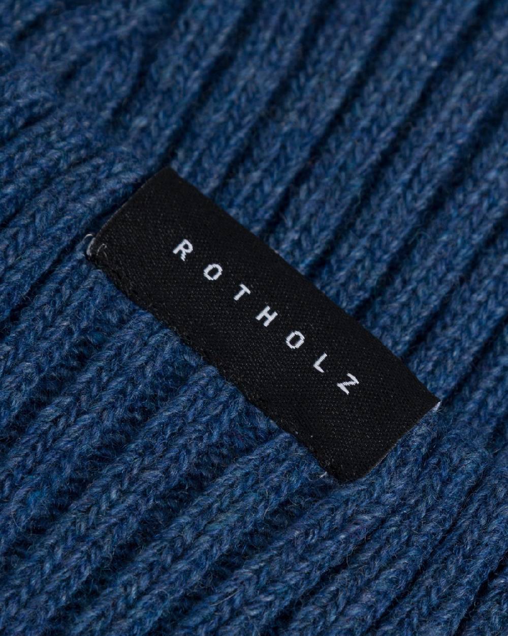 Rotholz Kurze Mütze Wollmix Ripp - Blau Letzte 2 Tage