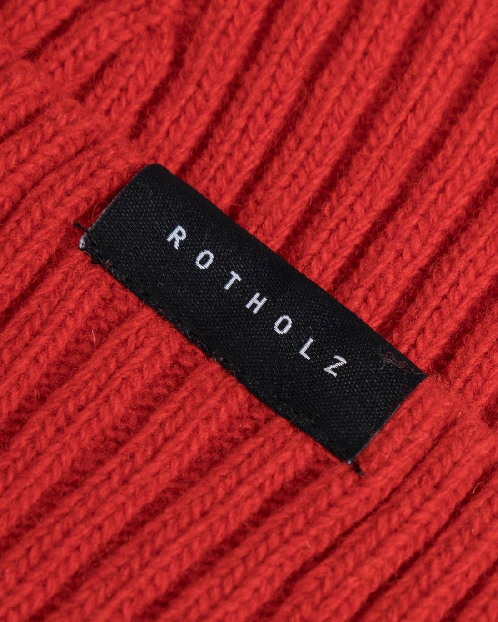 Rotholz Kurze Mütze Wollmix Ripp - Rot Letzter Tag