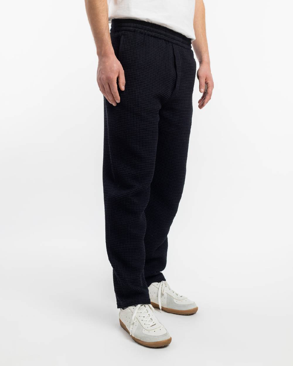 Rotholz Weite Hose Waffle Cotton - Schwarz Zeitbegrenzte Promotion