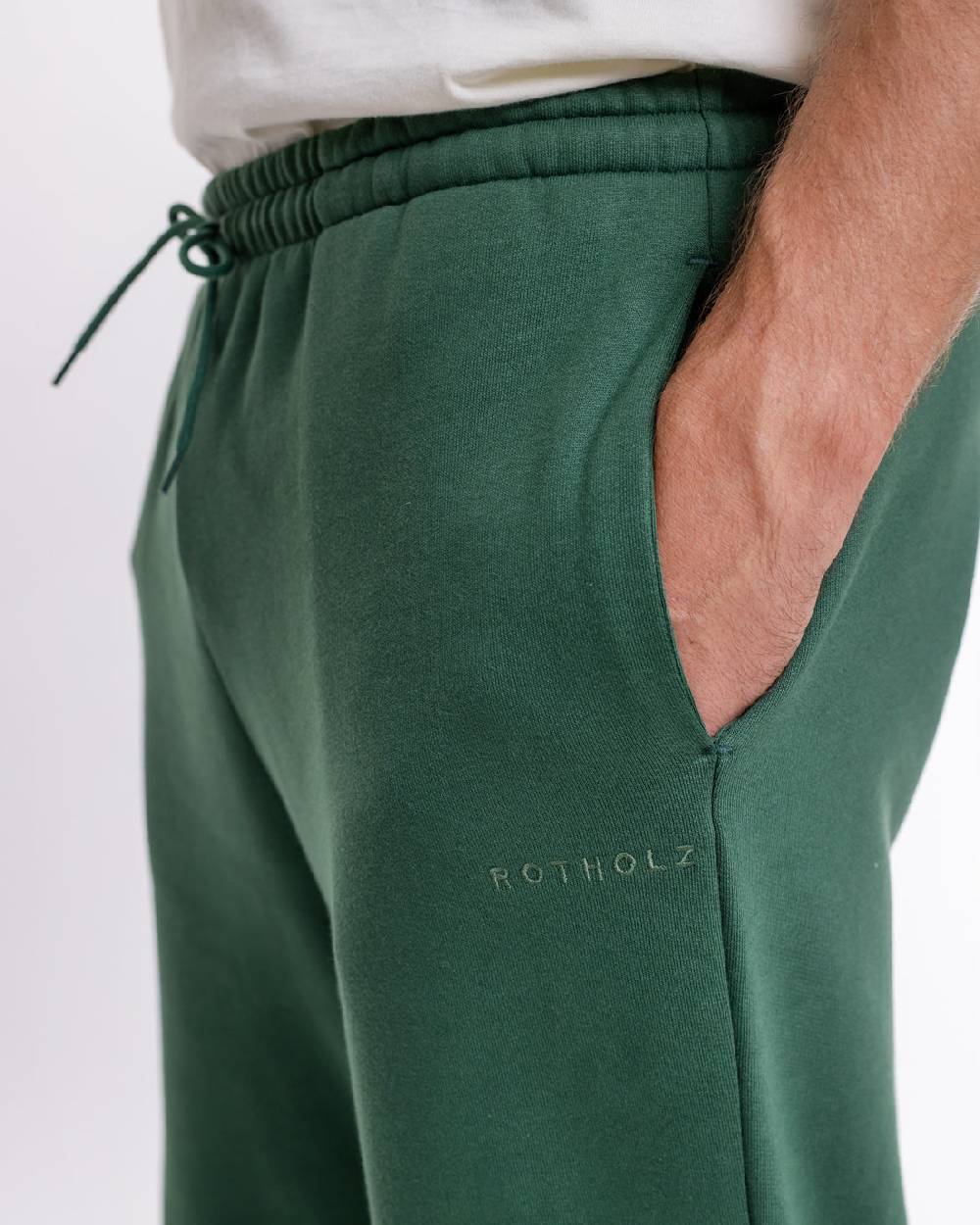 Rotholz Logo Sweatpants aus Bio-Baumwolle Grün Nur für heute