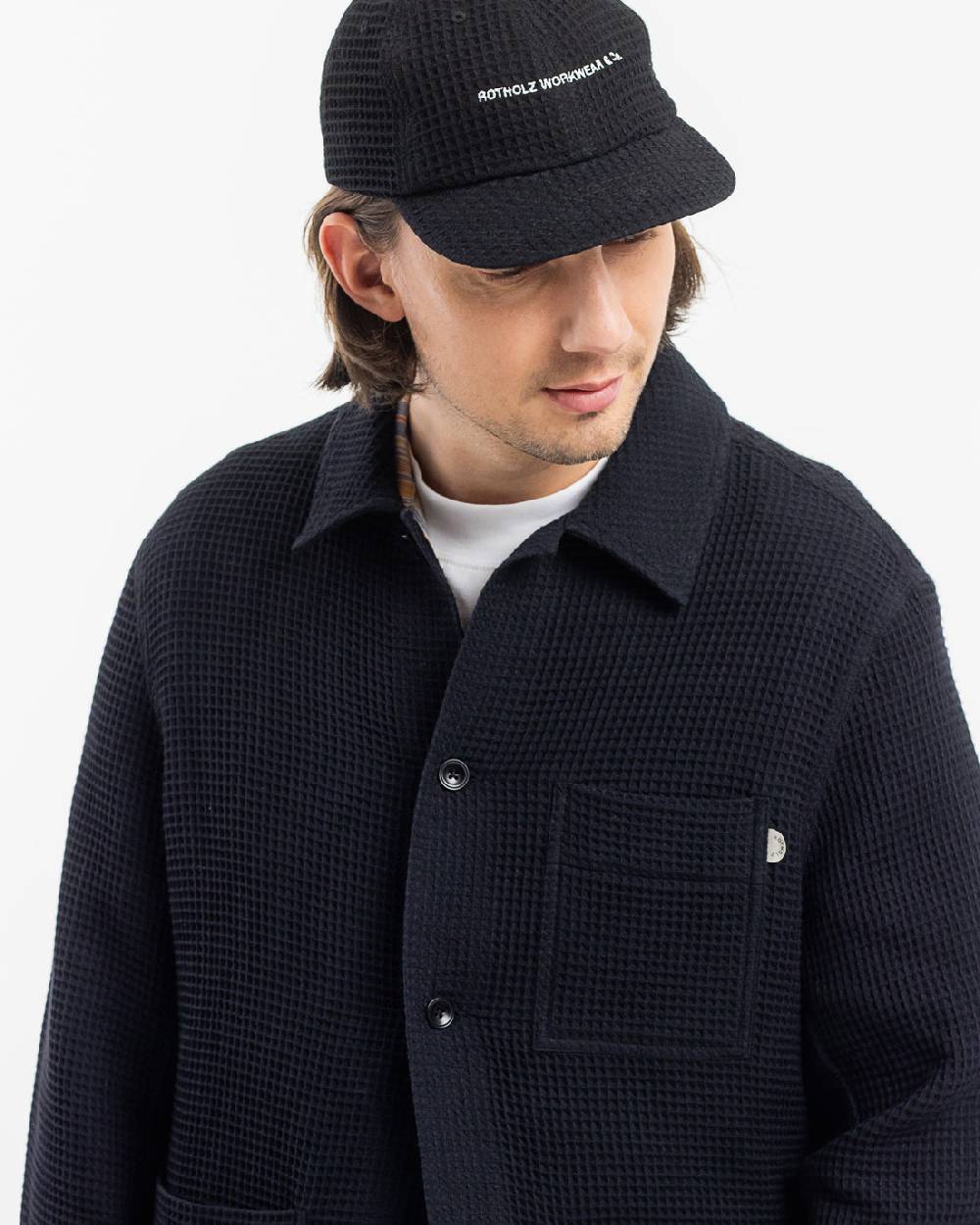 Rotholz Workwear Jacke Waffle Cotton - Schwarz Vierteljährliche Förderung