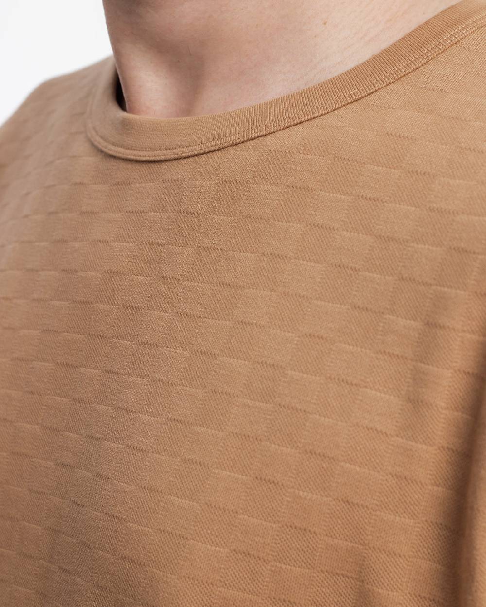 Rotholz Strukturiertes T-Shirt Bio Baumwolle - Karamell Bis zu 55% Rabatt