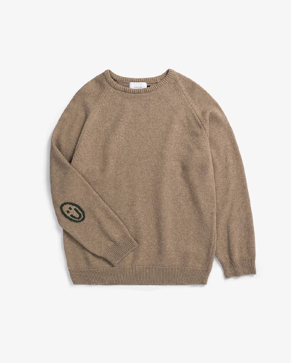 Rotholz Smiley Strickpullover Recycelte Wolle - Beige 2025