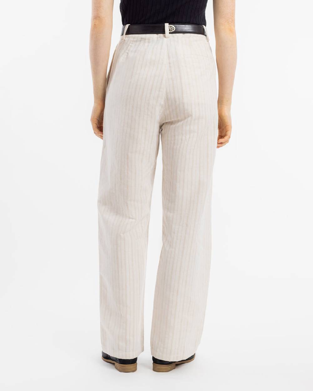 Rotholz High Waist Hose Leinen Mix - Creme Outlet