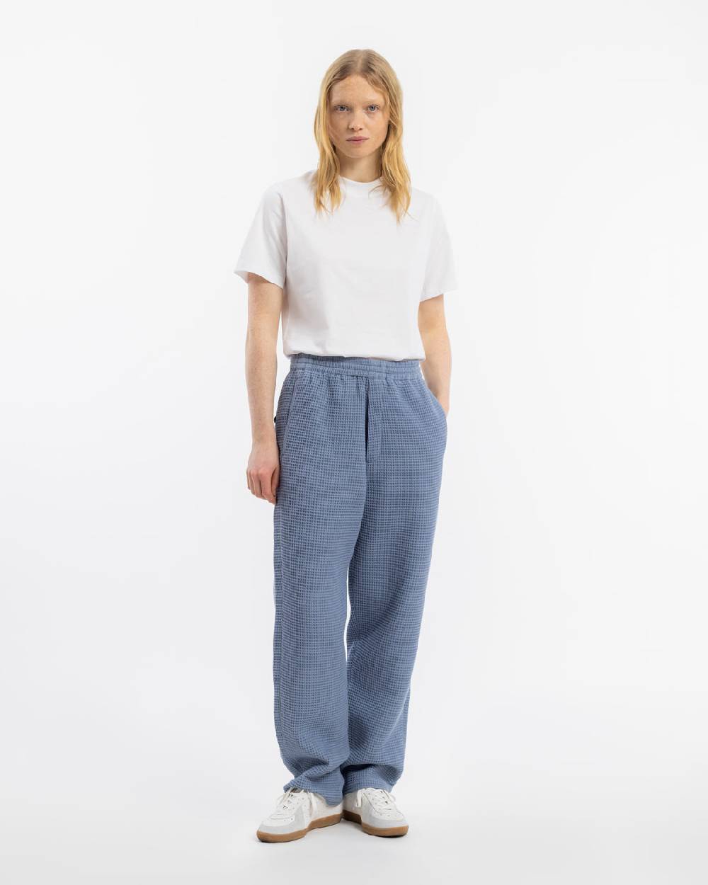 Rotholz Weite Hose Waffle Cotton - Hellblau Verkauf
