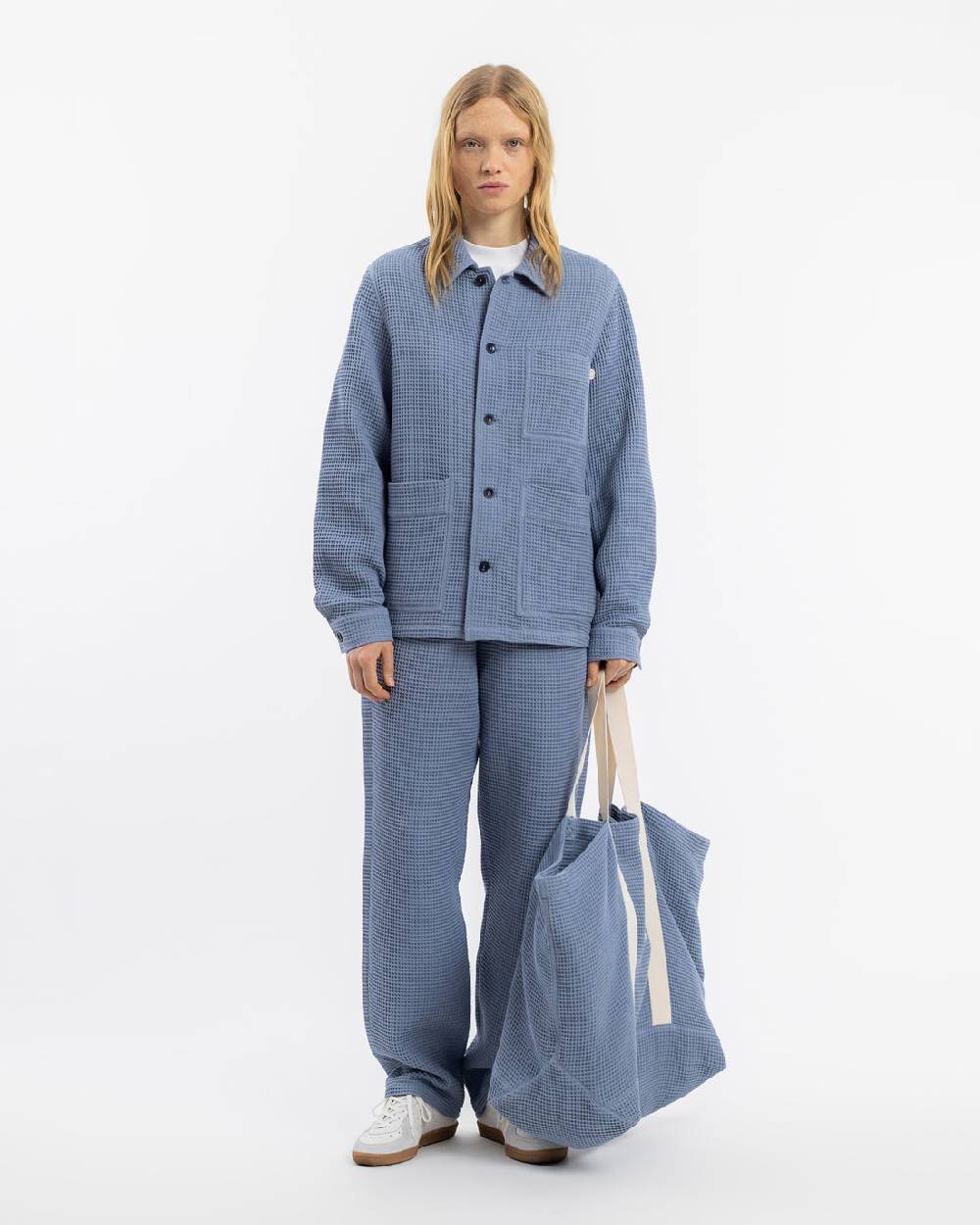 Rotholz Workwear Jacke Waffle Cotton - Hellblau Fabrikverkauf