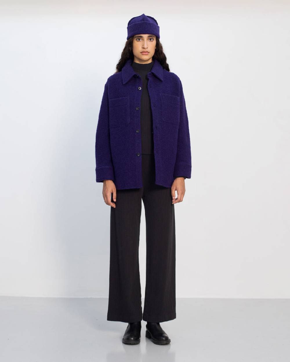 Rotholz Dickes Overshirt Bio Wollmischung - Lila Blitzverkäufe