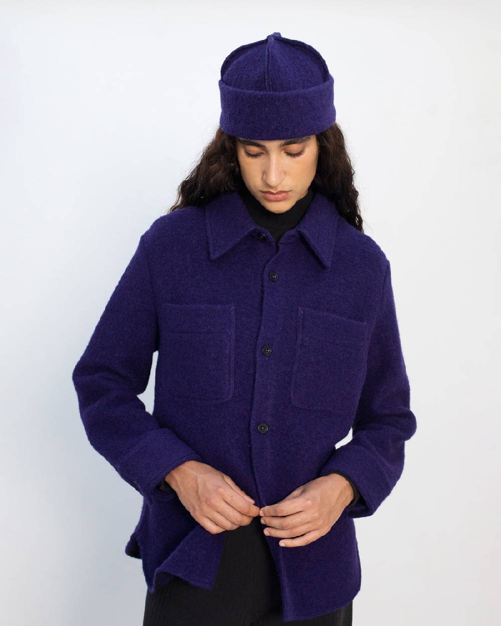 Rotholz Dickes Overshirt Bio Wollmischung - Lila Blitzverkäufe