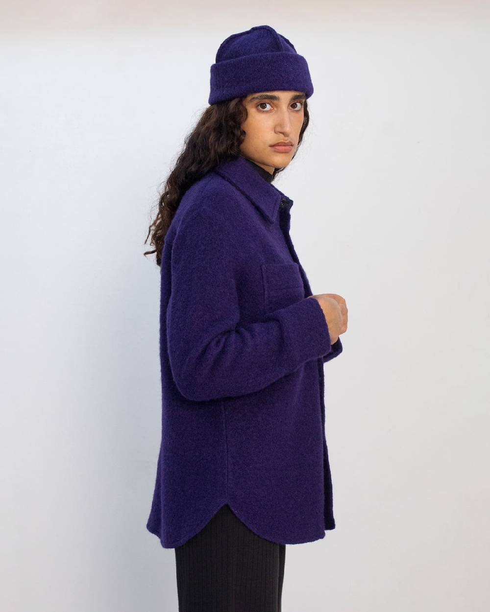 Rotholz Dickes Overshirt Bio Wollmischung - Lila Blitzverkäufe